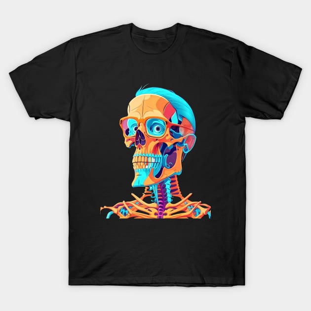 The Nerd Skull Head 2 T-Shirt by Peter Awax